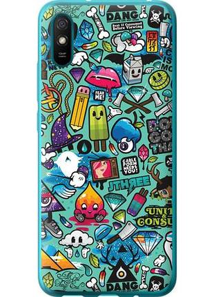 Чехол на xiaomi redmi 9a стикер бомбинг 1 из силикона fch_0000717