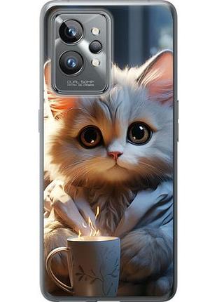 Чехол на realme gt2 pro white cat из силикона fch_0153800