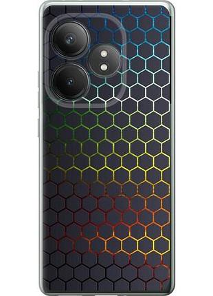 Чехол на realme gt neo6 se переливающиеся соты из силикона fch_0152045