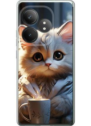 Чехол на realme gt neo6 se white cat из силикона fch_0153781