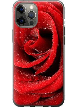 Чехол на iphone 12 pro max красная роза из пластика fch_0154106