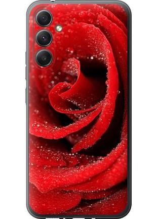 Чехол на samsung galaxy a34 a346e красная роза из силикона fch_0154123