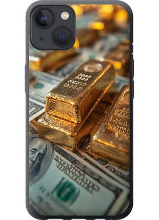 Чехол на iphone 13 слитки и доллары из силикона fch_0145619