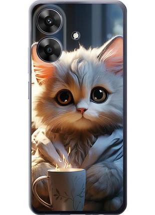 Чехол на realme narzo n61 white cat из силикона fch_0153838