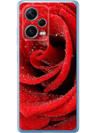 Чехол на xiaomi redmi note 12 pro+ 5g красная роза из силикона fch_0154131