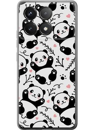 Чехол на xiaomi poco f6 pro панды из силикона fch_0152465