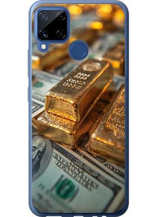 Чехол на realme c15 слитки и доллары из силикона fch_0155399