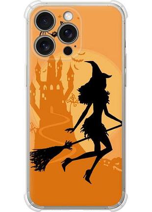 Чехол на iphone 15 pro max ведьма на метле из силикона fch_0154312