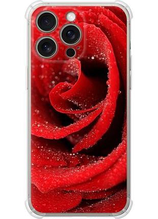 Чехол на iphone 15 pro max красная роза из силикона fch_0154188