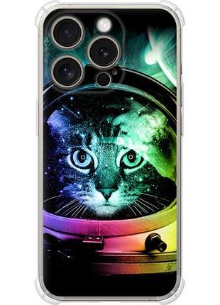 Чехол на iphone 15 pro кот-астронавт из силикона fch_0155590