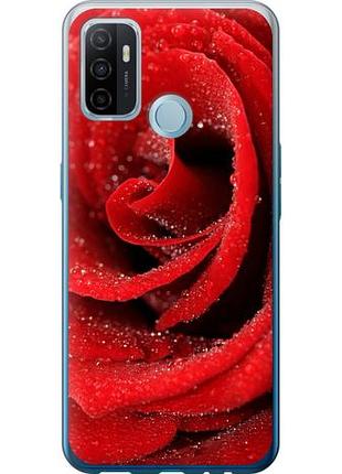 Чехол на oppo a53 красная роза из силикона fch_0154110
