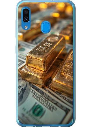 Чехол на samsung galaxy a30 2019 a305f слитки и доллары из пластика fch_0140925