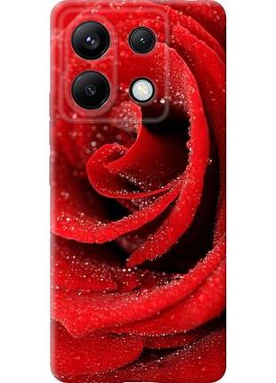 Чехол на xiaomi poco x6 красная роза из силикона fch_0154194