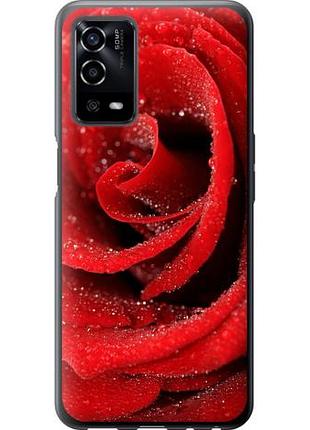 Чехол на oppo a55 красная роза из силикона fch_0154137