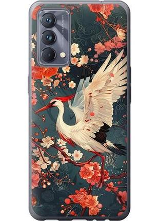 Чехол на realme gt master сакура и аист из силикона fch_0154639