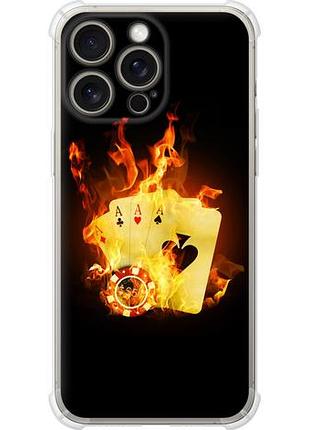 Чехол на iphone 15 pro max горящие карты из силикона fch_0155717