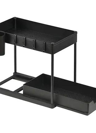 Органайзер для кухни и ванной двухуровневая / полка универсальная storage rack 704-1