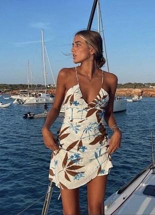 Льняна сукня zara