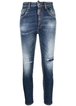 Женские джинсы dsquared2 рваные укороченные джинсы, размер it 46, дизайнерские