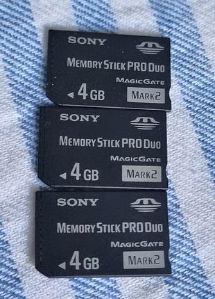 Карта памяти 4 гб sony mark 2 2.68-2.80/11.7-12.0 memory stick pro duo memorystick mark2 сони мемористик psp