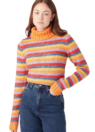 Водолазка wrangler plush оранжевый полосатый s