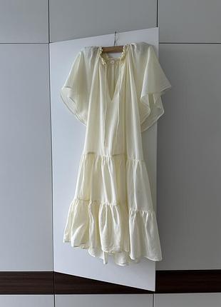 Напівпрозора лимонна сукня h&m розмір 36 s