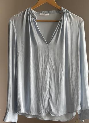 Ніжно-блакитна шовкова блуза, блуза hugo boss