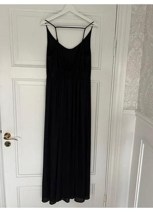 Вечернее платье h&amp;m черного цвета с открытой спинкой maxi 34 xs