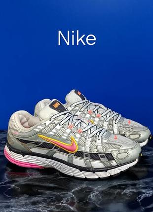 Женские кроссовки nike w p-6000 white/metallic platinum/laser fuchsia оригинал