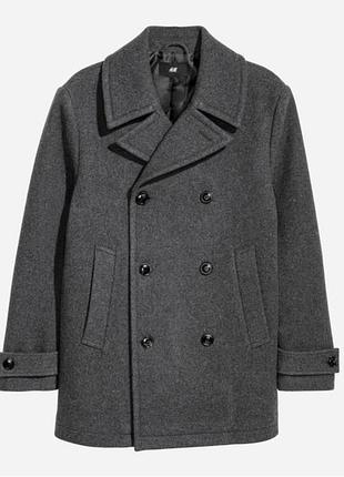 Вовняне чоловіче напівпальто h&m, eur 50 нове
