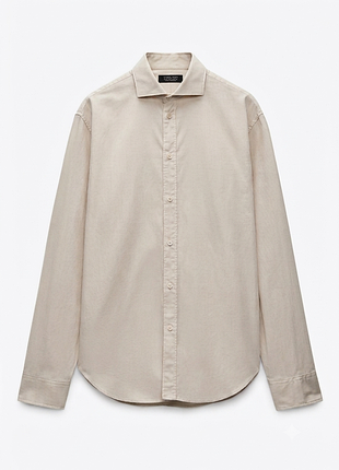 Zara man сорочка бежева  бааовна