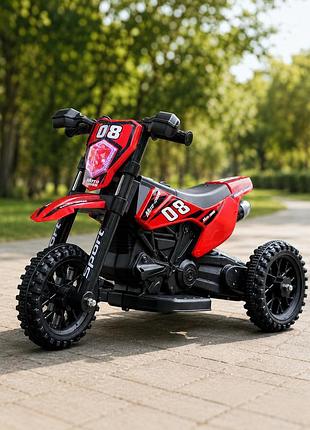Электромотоцикл для детей cool mountain 26x-130 / детский электро мотоцикл с led-подсветкой и музыкой красный