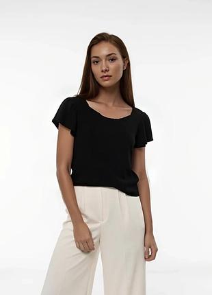Літня чорна блуза  massimo dutti