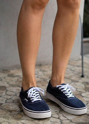 Оригинальные кеды vans темно-синие текстильные низкие унисекс eu 37–37,5