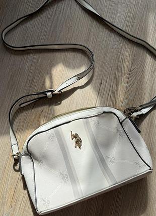 Біла сумка кросбоді u.s. polo assn. через плече