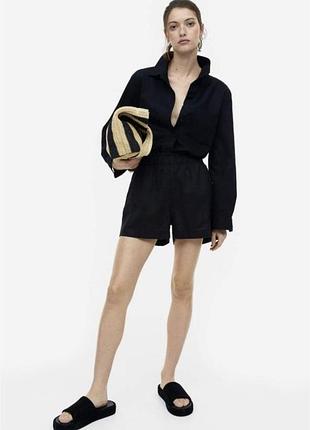 H&m новые льняные стильные женские шорты