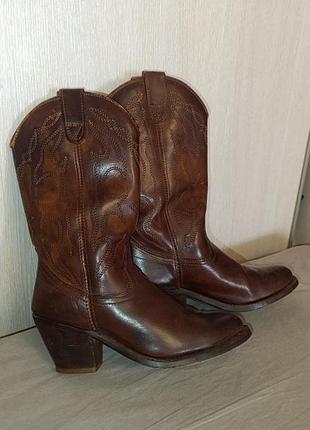 Кожаные мужские сапоги казаки