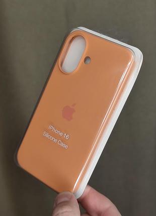 Силиконовый чехол silicone case для iphone 16 / персиковый чехол на айфон 16