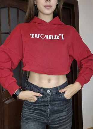 Красный черенок худи h&amp;m 2