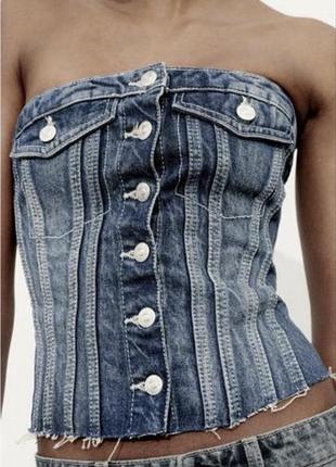 Джинсовий корсет zara s