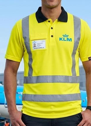 Профессиональная сигнальная футболка-поло klm (schijvens corporate fashion)