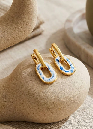 Серьги эмаль нержавеющая сталь stainless steel