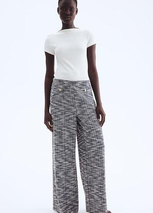 Жіночі широкі твід штани від h&m