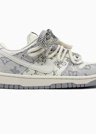 Білі кросівки унісекс nike sb dunk louis vuitton white grey х данк 36