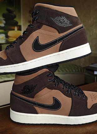 Мужские кроссовки air jordan 1 mid se "dark chocolate"