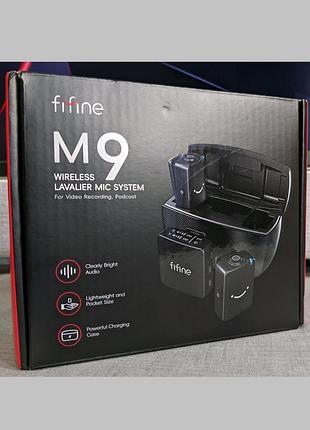Fifine m9 — беспроводная стереосистема с двумя петличными микрофонами для блогеров, подкастеров и интервьюеров