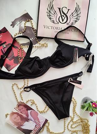 Купальник стринги victoria's secret 75b 80a xs s m l мягкая чашка на завязках