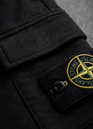Шорти stone island карго чоловічі чорні | 46–54