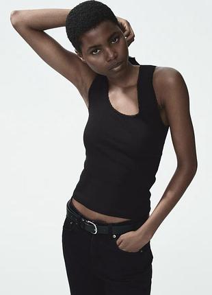 Майка топ із мереживною окантовкою h&m