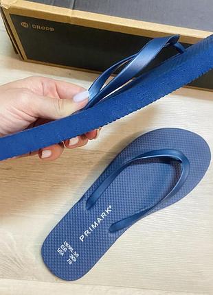 Вʼєтнамки primark р.38/39 шльопки літні сині жіночі